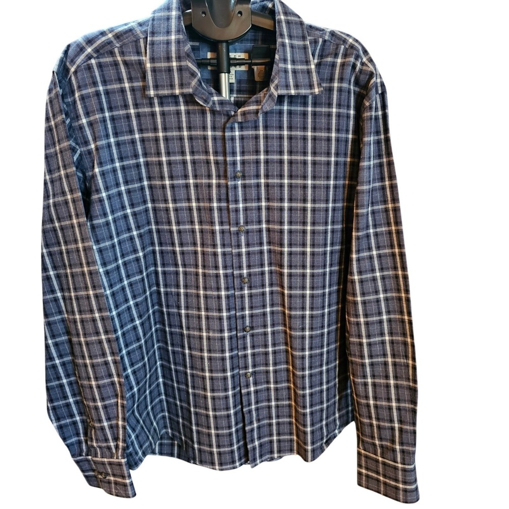 Big‎ Mens Joseph Abboud XXL Blue Plaid  Button Down Long Sleeve Casual Corporate